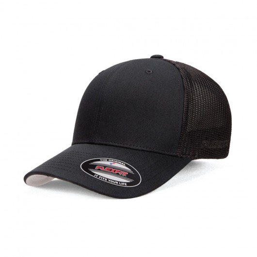 Black Flexfit Trucker Mesh Caps